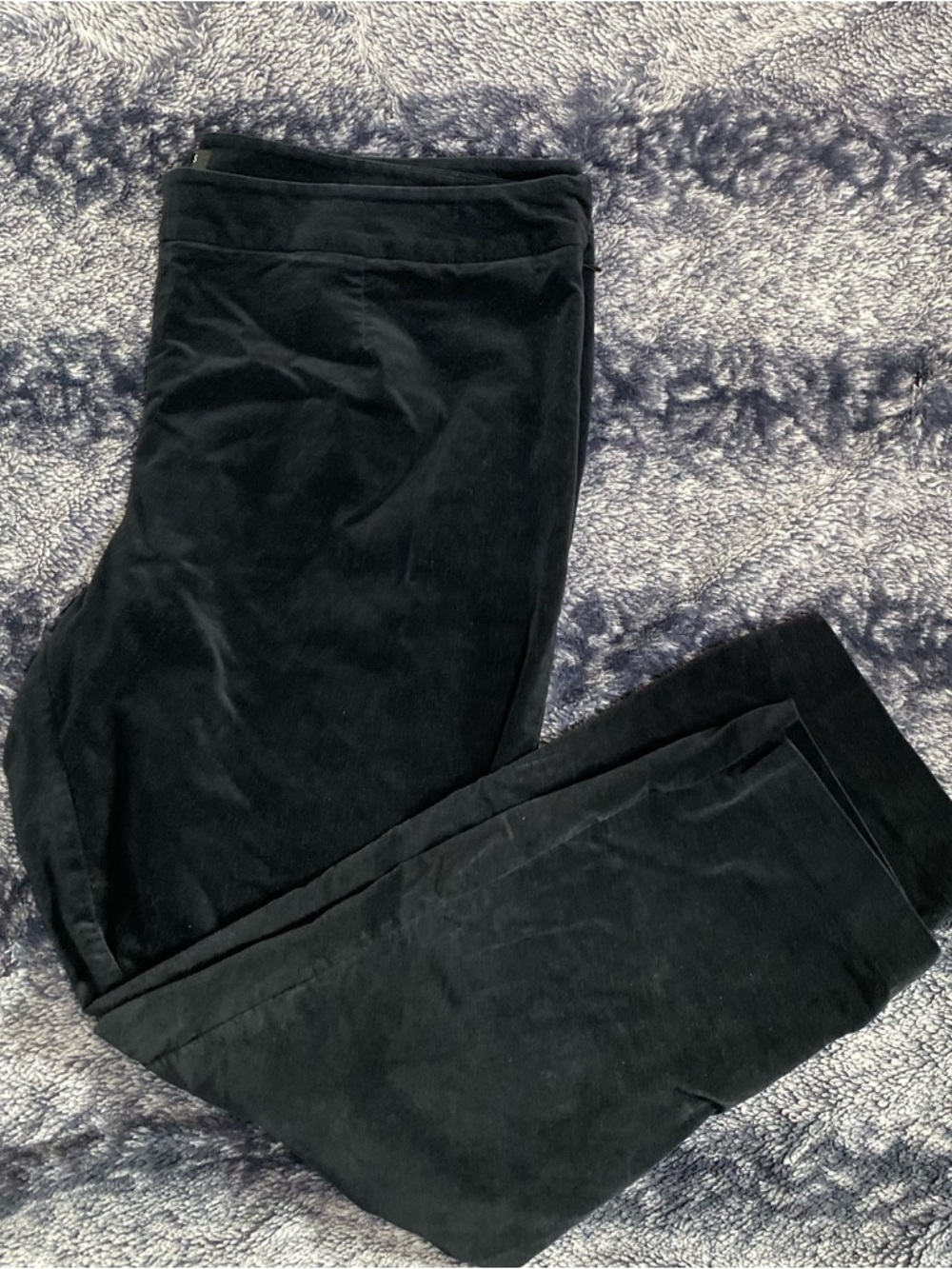 Talbots Women’s 18W Black Velvet Flat Front Side Zip Casual Dress Pants - Picture 2 of 7